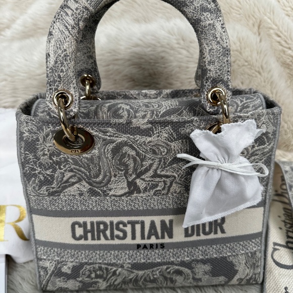 Dior Lady D-Lite Medium Gray Toile de Jouy - Picture 15 of 16